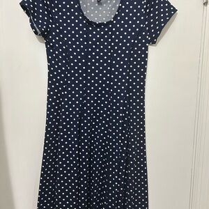 Navy Blue Polka Dot Dress